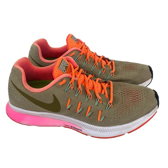 Nike Shoes - Nike Air Zoom Pegasus 33 Olive Running Sneakers